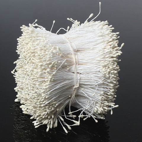 Sexy Sparkles 2 Bundle of Pearlized Artificial Flower Stamen 2-3/8" Approx. 164 Pcs (White lily)