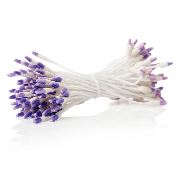 Sexy Sparkles 2 Bundle of Pearlized Artificial Flower Stamen 2-3/8" Approx. 164 Pcs (Purple)