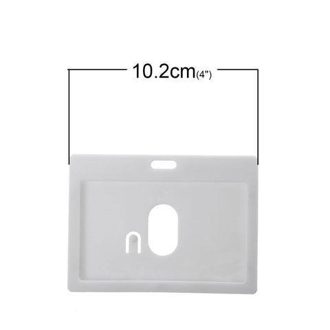 Sexy Sparkles 10 Pcs. Id Cards Badges Holders Vertical or Horizontal 4" (White)