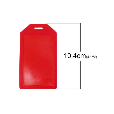 Sexy Sparkles 10 Pcs. Id Cards Badges Holders Vertical or Horizontal 4" (Red)