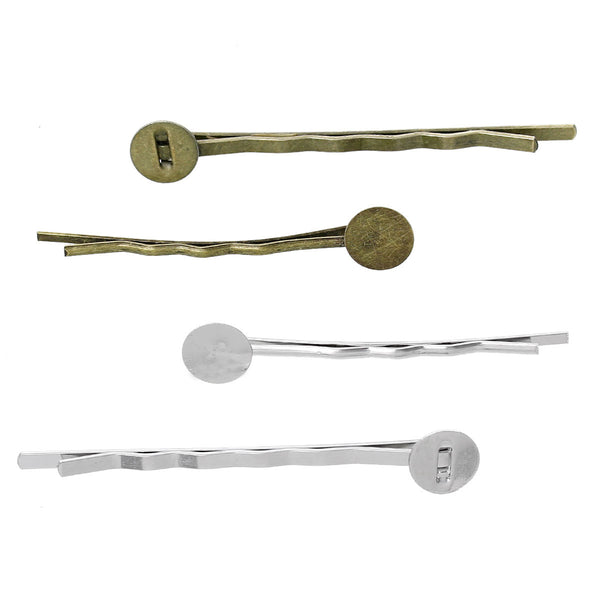 10 Pcs Bobby Pins Hair Clips with Glue Pad Assorted Sizes and Colors [Misc.] - Sexy Sparkles Fashion Jewelry - 1