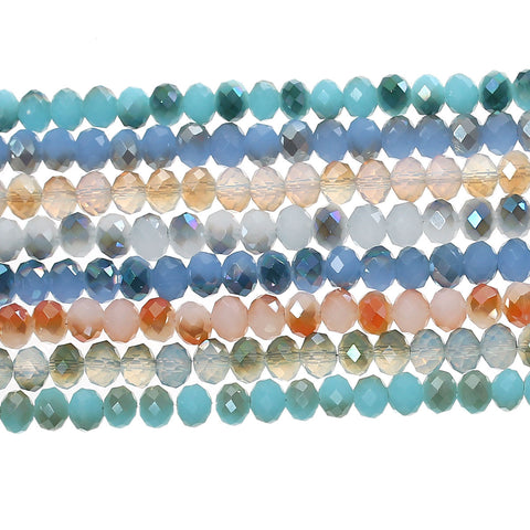 Strand Round Crystal Glass AB Faceted Assorted Colors Loose Beads 6mm - Sexy Sparkles Fashion Jewelry - 2