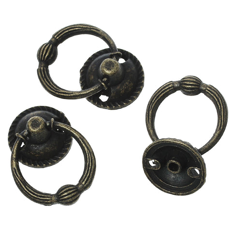 2 Pcs Jewelry Cabinet Cupboard Box Round Pull Handle Knots Bronze Tone 22mm - Sexy Sparkles Fashion Jewelry - 3