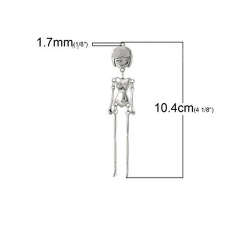1 Pc. Body DIY Toy Doll Making Charm Pendants Antique Silver 4-1/8" x 6/8" - Sexy Sparkles Fashion Jewelry - 2