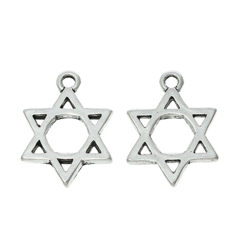 Star of David Charm Bead Dangle For Snake Chain Charm Bracelet