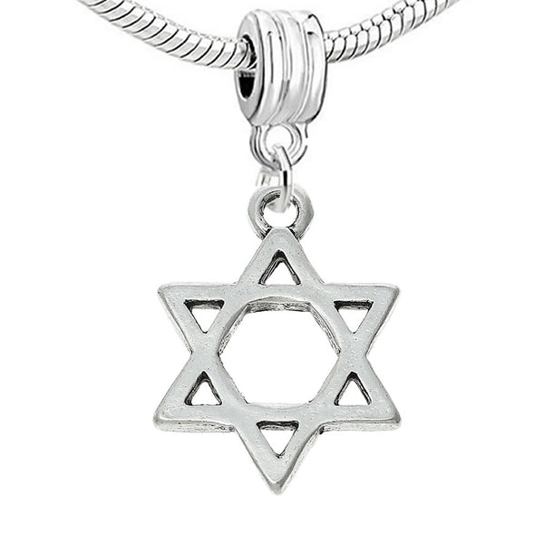 Star of David Charm Bead Dangle For Snake Chain Charm Bracelet