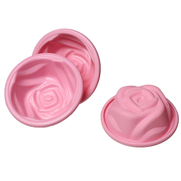 Sexy Sparkles Baking Tools Silicone Rose Molds Cupcake Bakeware Pink 3Pcs