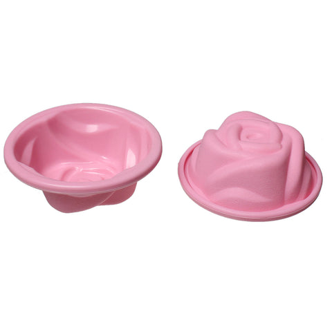 Sexy Sparkles Baking Tools Silicone Rose Molds Cupcake Bakeware Pink 3Pcs
