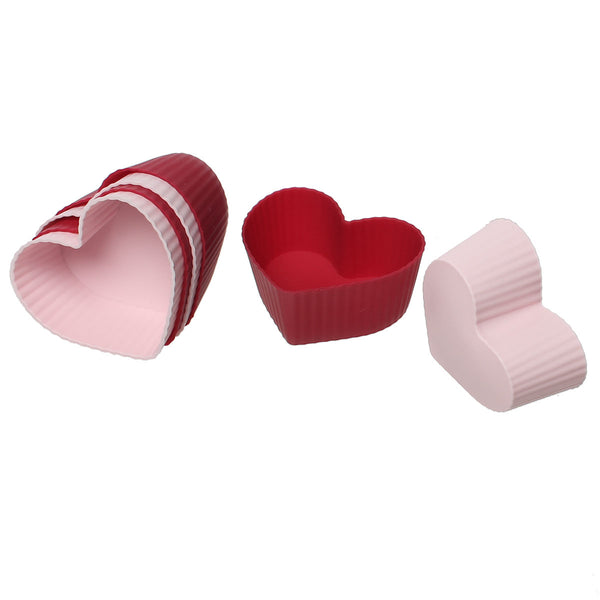 Sexy sparkles 6 pcs Baking Tools Silicone Heart Molds Cupcake Bakeware 2 inch