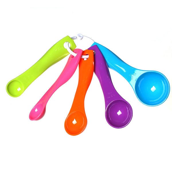 Sexy Sparkles Baking Tools 5 Piece Measuring Spoon Set Assorted Colors