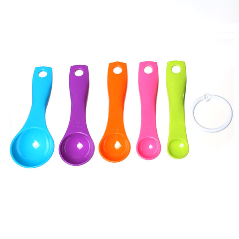 Sexy Sparkles Baking Tools 5 Piece Measuring Spoon Set Assorted Colors