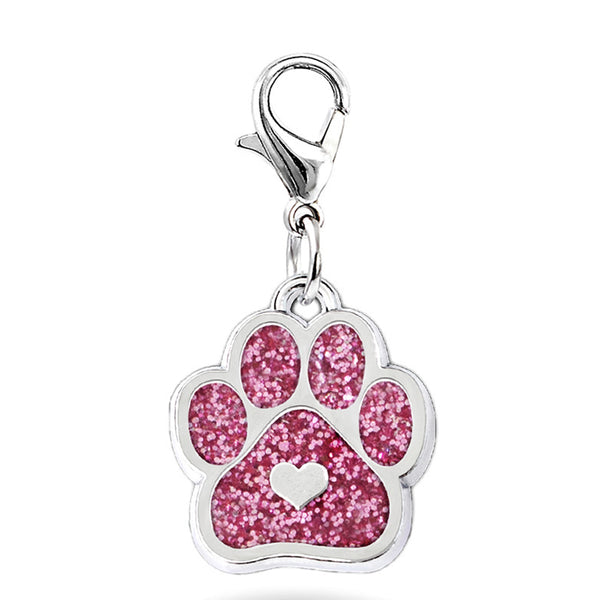 Sexy Sparkles Dog Paw Id Tag for Small Medium Large Dogs and Cats Clips on