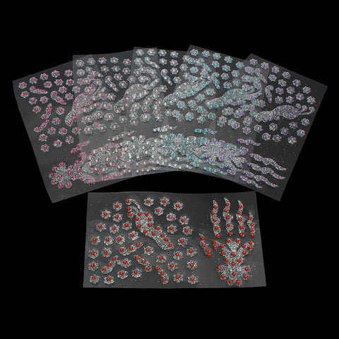 Sexy Sparkles Glitter Shimmer Temporary Tattoo Sticker Body Art with Rhinestones 1 Sheet (Clear)