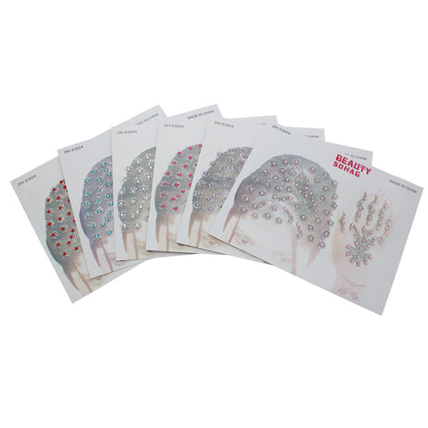 Sexy Sparkles Glitter Shimmer Temporary Tattoo Sticker Body Art with Rhinestones 1 Sheet (Clear)