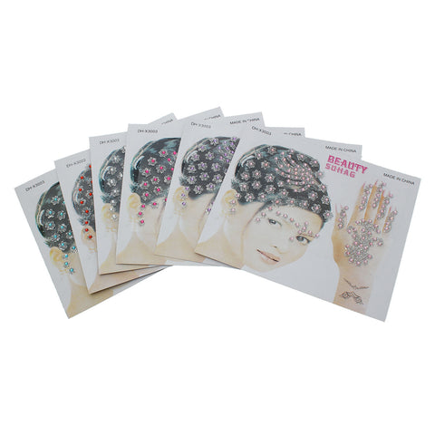 Sexy Sparkles Glitter Shimmer Temporary Tattoo Sticker Body Art Flower with Rhinestones Design 1 Sheet (Clear)
