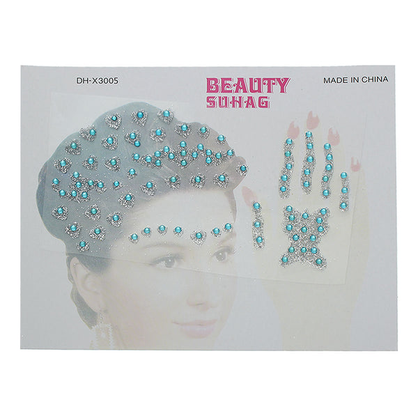 Sexy Sparkles Glitter Shimmer Temporary Tattoo Sticker Body Art Heart with Rhinestones 1 Sheet (Clear)
