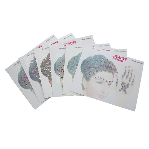 Sexy Sparkles Glitter Shimmer Temporary Tattoo Sticker Body Art Heart with Rhinestones 1 Sheet (Clear)