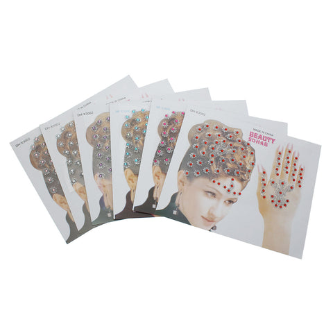 Sexy Sparkles Glitter Temporary Tattoo Sticker Body Art Flowers with Rhinestones 1 Sheet (Clear)