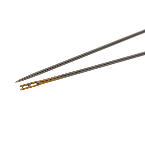 12 Pcs Self Threading Sewing Needles Two Holes .8mm,36mm,38mm,42mm - Sexy Sparkles Fashion Jewelry - 2