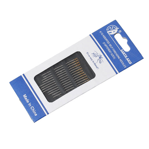 12 Pcs Self Threading Sewing Needles Two Holes .8mm,36mm,38mm,42mm - Sexy Sparkles Fashion Jewelry - 3