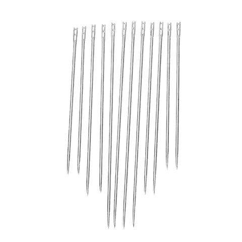 12 Pcs Self Threading Sewing Needles Two Holes .8mm,36mm,42mm,50mm - Sexy Sparkles Fashion Jewelry - 1