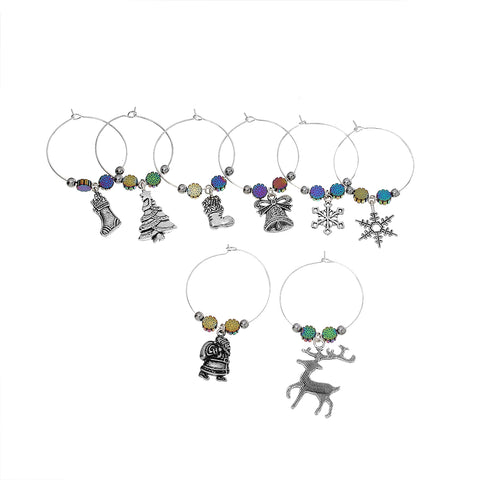 Sexy Sparkles Wine Glass Charms Markers Theme Sets for Glasses Table Decorations (Christmas)