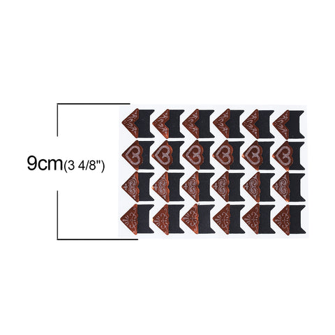 Sexy Sparkles Self Adhesive Paper Photo Corner DIY Crafts Black and orange 48 pcs