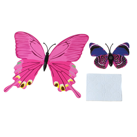 Sexy Sparkles 10 Pcs 3D Plastic Butterfly Fridge Magnet Assorted Colors and Patterns