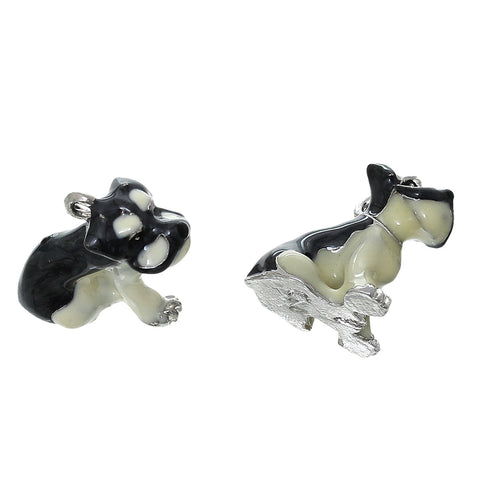 Black and white Dog Pendant Charm Bead for Bracelet or Necklace - Sexy Sparkles Fashion Jewelry