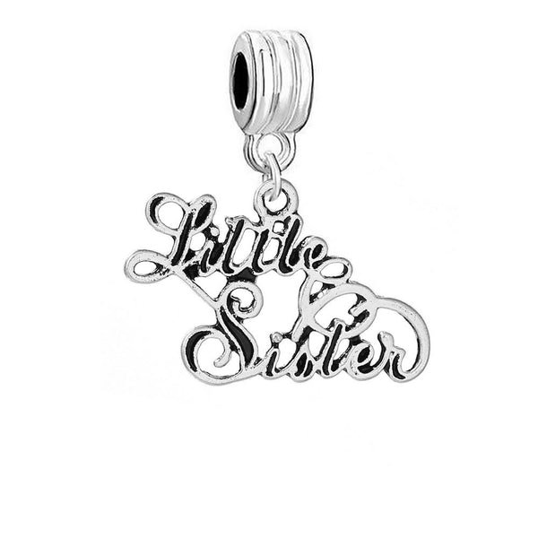 Little Sister Charm Dangle European Bead Compatible with Snake Chain Charm Bracelets â€¦ - Sexy Sparkles Fashion Jewelry