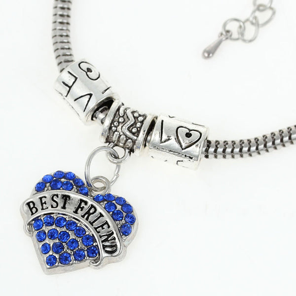 Best Friends heart pendant with European Bracelet