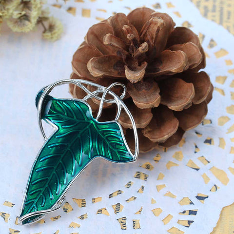 Green Leaf Elven Pin Brooch Pendant - Sexy Sparkles Fashion Jewelry - 2