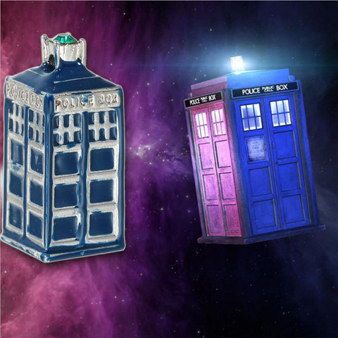 Doctor Who Inspired 3D Police box 3D Tardis Carved Police Box Letters Rhinestone Pendant - Sexy Sparkles Fashion Jewelry - 4