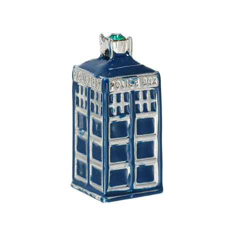 Doctor Who Inspired 3D Police box 3D Tardis Carved Police Box Letters Rhinestone Pendant - Sexy Sparkles Fashion Jewelry