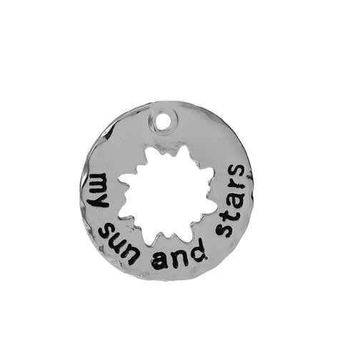 A Song Of Ice And Fire Sun & Star Charm Pendant Silver Tone " my sun and stars " - Sexy Sparkles Fashion Jewelry - 1