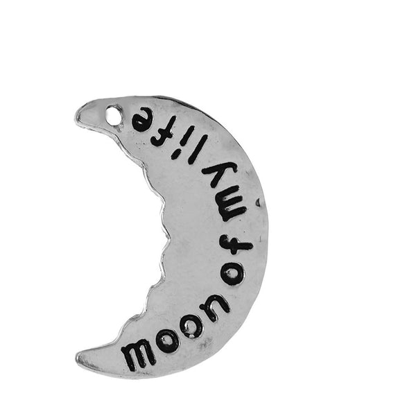 Charm Moom Pendant Silver Tone Message " Moom Of My LIfe" for Necklace or Bracelet
