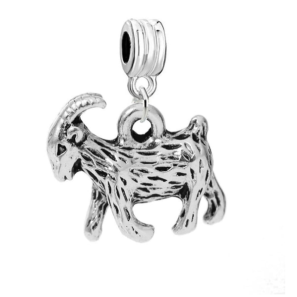 3d Goat Dangle Bead European Bead Compatible for Most European Snake Chain Charm Bracelet