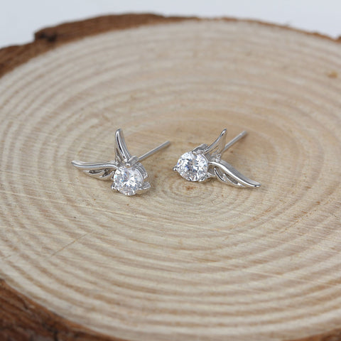 Ear Stud Earrings Angel Wing with Clear Rhinestone - Sexy Sparkles Fashion Jewelry - 2