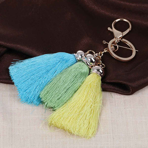 Sexy Sparkles Key Chains Key Rings Lobster Clasp With Multi color Rayon Tassel - Sexy Sparkles Fashion Jewelry - 2