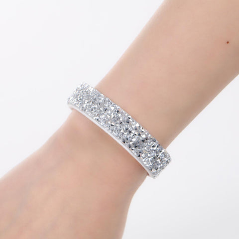 SEXY SPARKLES Suede Velvet Slake Bracelet With White Clear Rhinestones - Sexy Sparkles Fashion Jewelry - 3