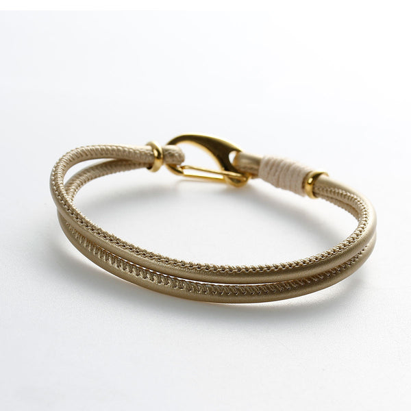 Golden European Style Double Layor Charm Bracelets 19.5cm(7 5/8") long - Sexy Sparkles Fashion Jewelry - 1