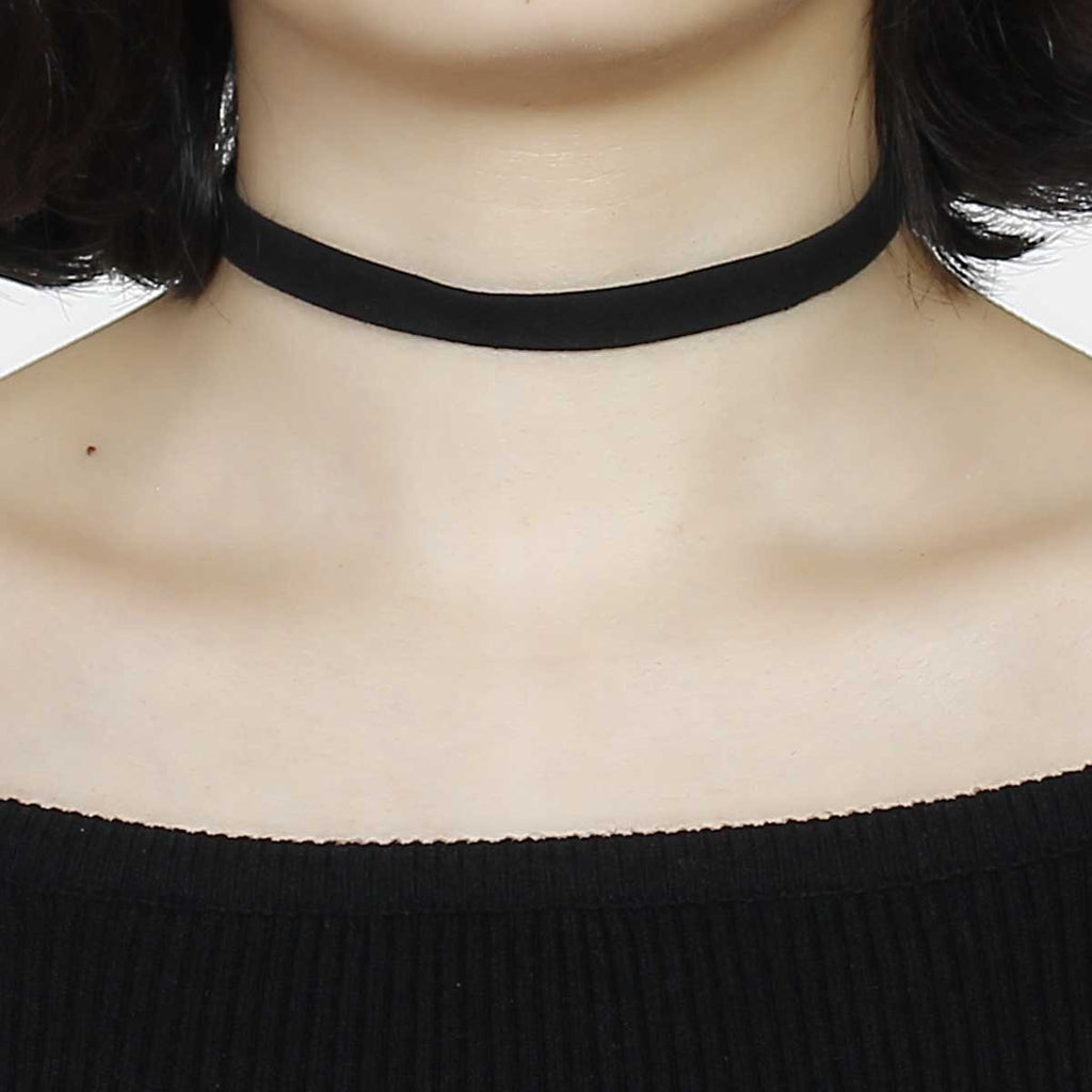 Velvet choker necklace with rhinestones - Accessories - Women