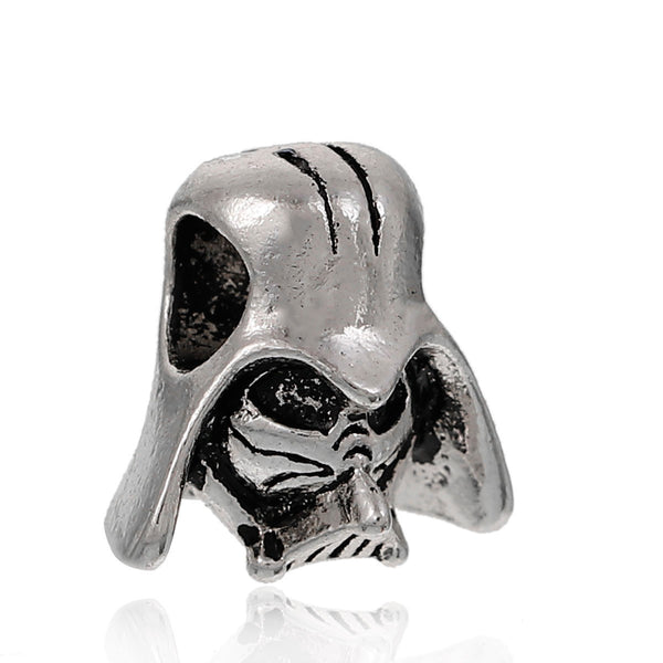 Sexy Sparkles Star Wars Darth Vader Mask Charm Bead Fits European Charm Bracelets & Necklaces - Sexy Sparkles Fashion Jewelry - 1