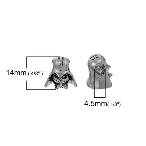Sexy Sparkles Star Wars Darth Vader Mask Charm Bead Fits European Charm Bracelets & Necklaces - Sexy Sparkles Fashion Jewelry - 2