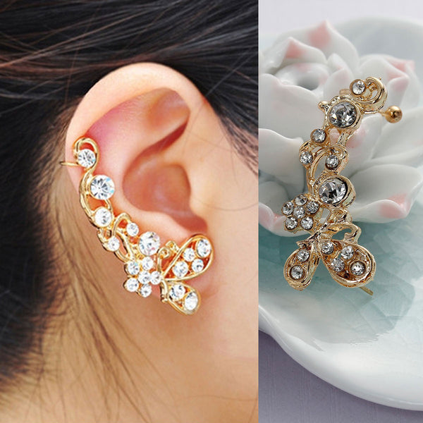 Ear Cuff Clip On Stud Wrap Earrings For Right Ear Butterfly Style