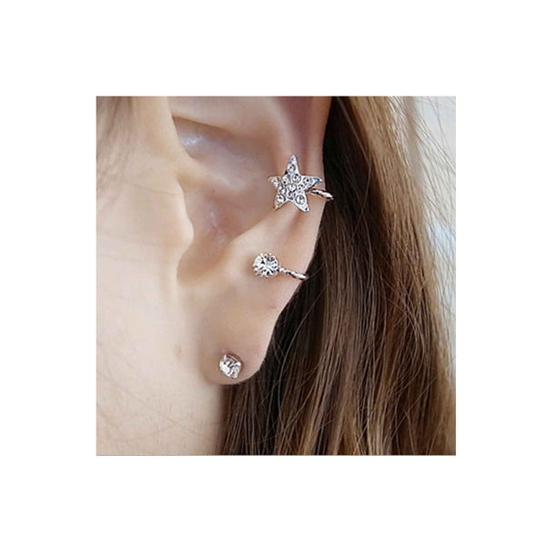 Sexy Sparkles Ear Cuffs Clip Wrap Earrings Stud Wrap Earrings Earrings Cuffs For Women And Girls Clip On The Ears - Sexy Sparkles Fashion Jewelry - 1