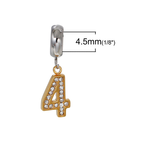 Sexy Sparkles Stainless Steel Letter Charms 0-9 Dangling European Compatible Fits Pandora Charms Bracelet - Sexy Sparkles Fashion Jewelry - 3