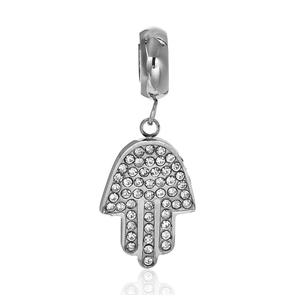 Hamsa Symbol Hand 304 Stainless Steel Charm Bead Fits European Charm Bracelets & Necklaces - Sexy Sparkles Fashion Jewelry - 1