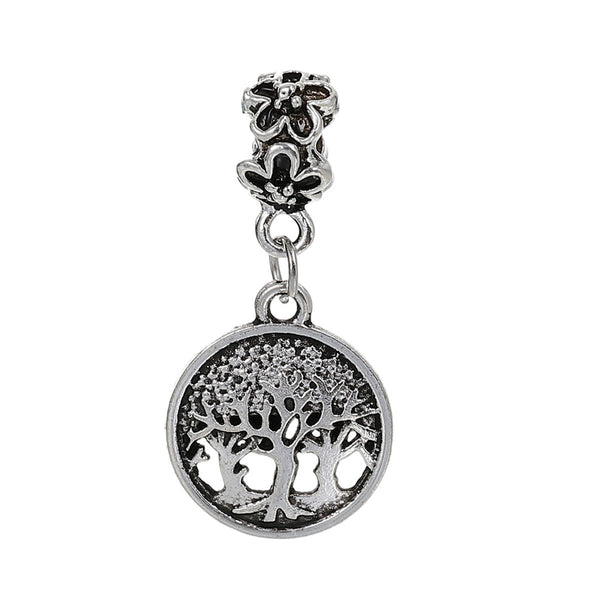Family Tree Dangle Charm Bead Compatible with European Snake Chain Charm Bracelets & Necklaces - Sexy Sparkles Fashion Jewelry - 1