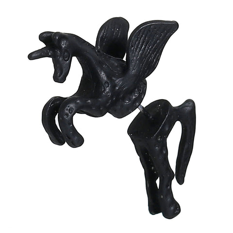 SEXY SPARKLES Sexy Sparkles Pegasus Flying Horse 3D Double Sided Ear Stud Earrings for Women - Sexy Sparkles Fashion Jewelry - 3